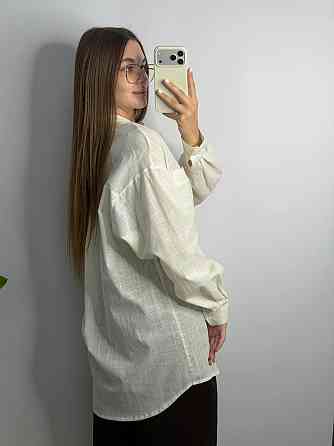Жіноча літня сорочка oversize Молочний, S/M Харків