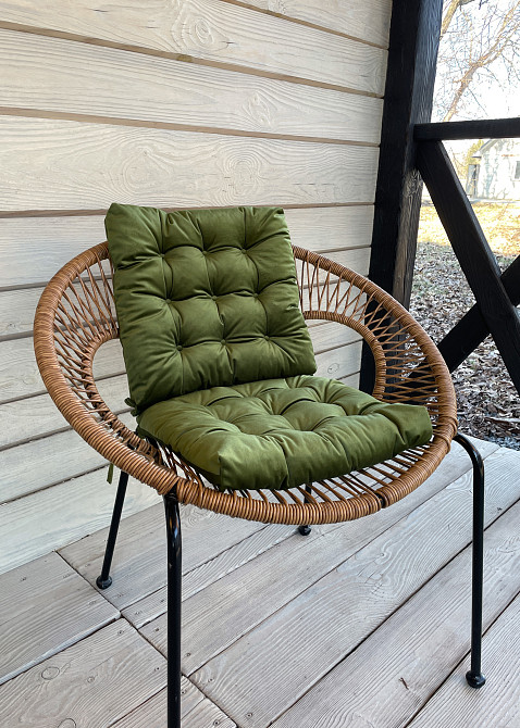 Подушка для стільців (40x40х5 см) Decorator Velour колір оливковий 84-119 Київ - фото 6