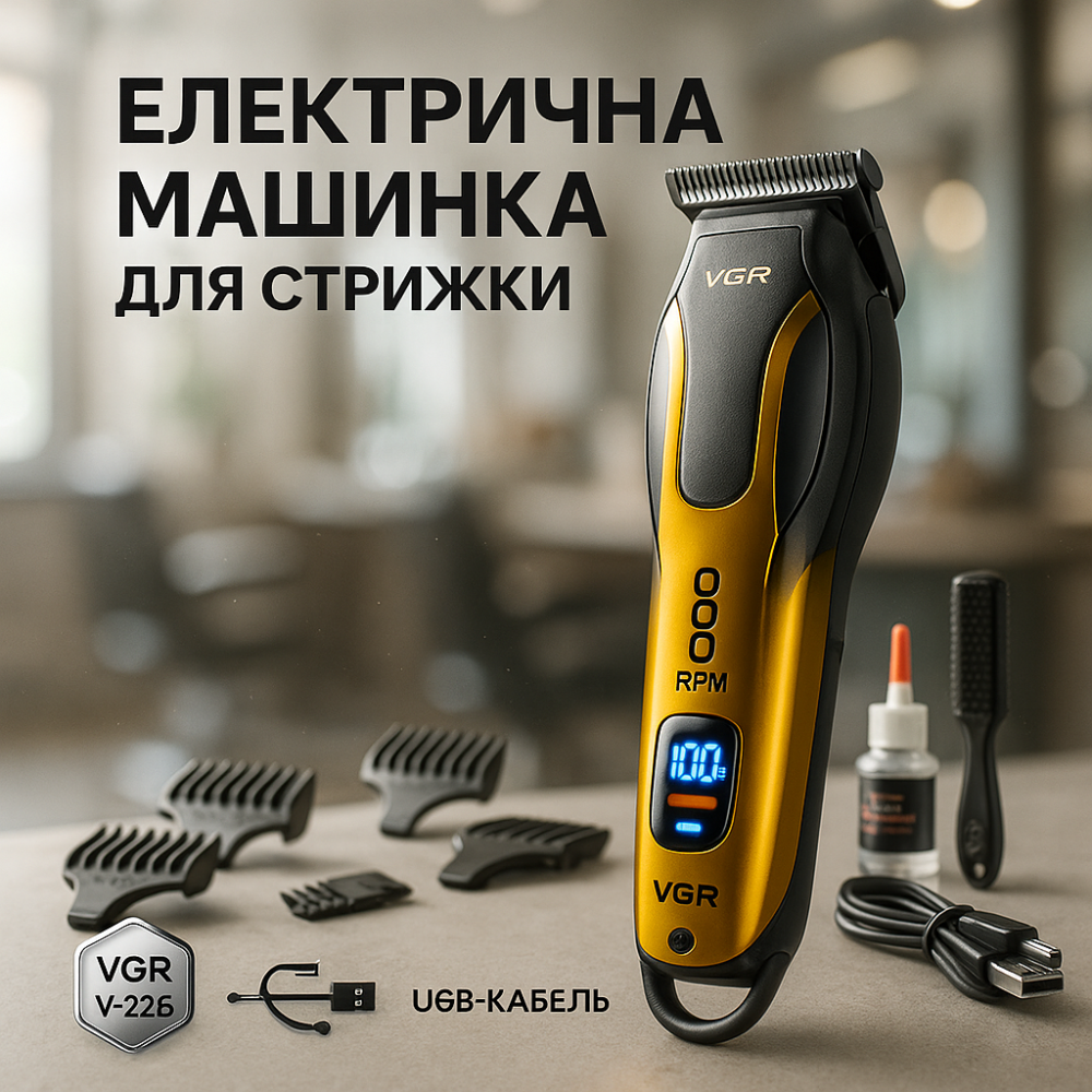 Машинки для стрижки профессиональные машины VGR, Машинка для стрижки аккумуляторная с насадками HC-91 Львов - изображение 2