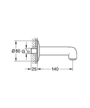 Вилив для ванни Grohe BauClassic Neutral (13258000) ( 14593 ) ( 29220 ) Харків