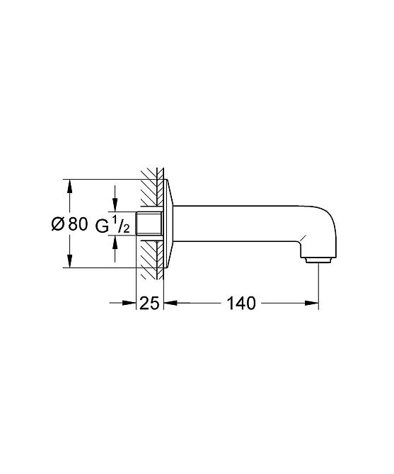 Вилив для ванни Grohe BauClassic Neutral (13258000) ( 14593 ) ( 29220 ) Харків - фото 2