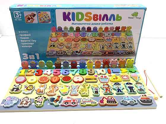 Дерев'яна іграшка Tree Toys Багатофункціональна дошка магнітна рибалка (MD 2903) Чернігів