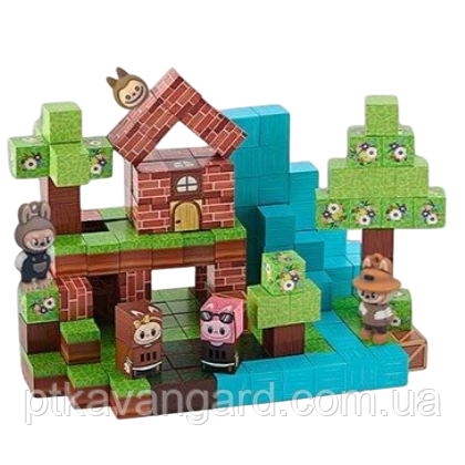 Магнітний конструктор Labubu 190 магнітних блоків будиночок BZ 94-10 Хмельницький - фото 1