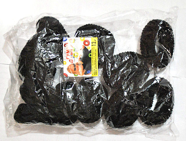 Резинки для волос черный цвет упаковка 12 шт Киев - изображение 1