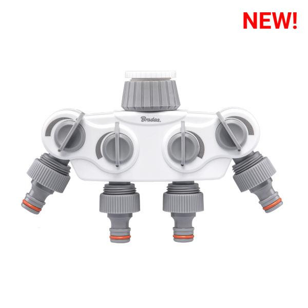 Розподільник з 4 кранами на кран 1" або 3/4", SOLID WHITE LINE, на карті, WL-3034K Київ - фото 1