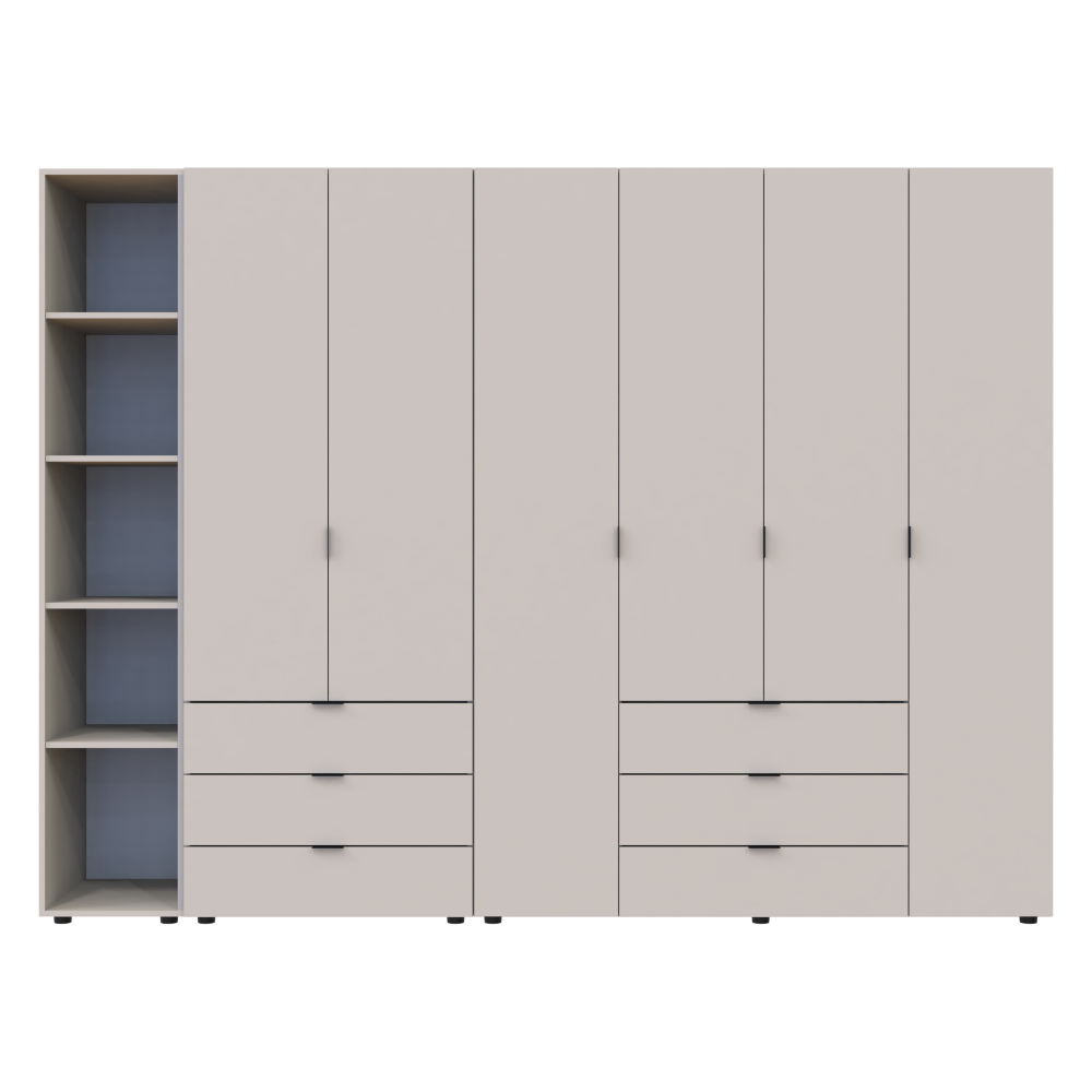 Комплект шаф для одягу Doros Гелар (3 шт.) 270,7х49,5х203,4 см Кашемір (DRS-011251) Львів - фото 3