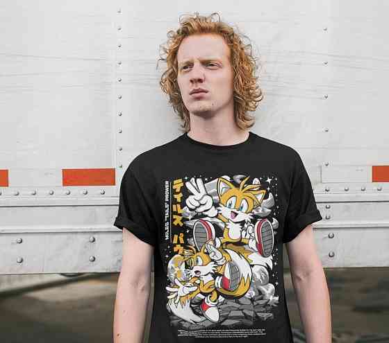 Футболка з аніме принтом Схадов Хедгехог Хероес Сонік оверсайз (S/M/L) Чорний AnimeJ1083 Дніпро