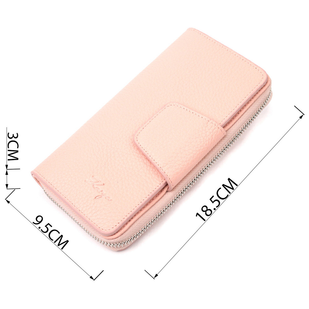 Удобный вертикальный женский кошелек из натуральной кожи KARYA 21158 Розовый Киев - изображение 3