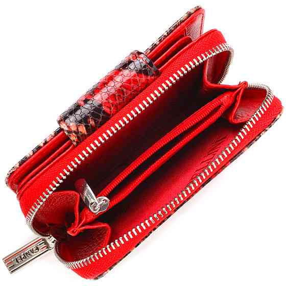 Стильное портмоне для женщин с монетницей на молнии из натуральной фактурной кожи CANPELLINI 21605 Разноцветное Киев