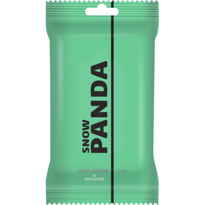 Вологі серветки Сніжна Панда Лайм з антимікробною дією 15 шт. (4823019008715) Вінниця - фото 1
