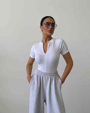 Жіночий базовий боді на блискавці мікродайвінг Білий, 46/48 Одеса