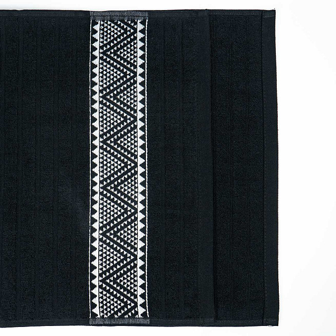 Махровий банний рушник Зіпп GM Textile 70х140см 500г/м2 (Чорний) Суми - фото 5