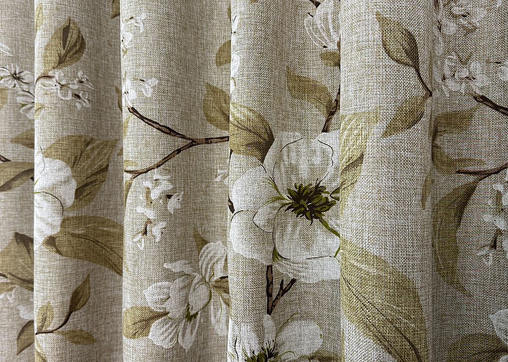 Комплект готовых штор VR-Textil Лен с цветочным принтом «Прованс» № 1819ш Капучино 100х265 см 2 шт (31-996) Киев - изображение 7