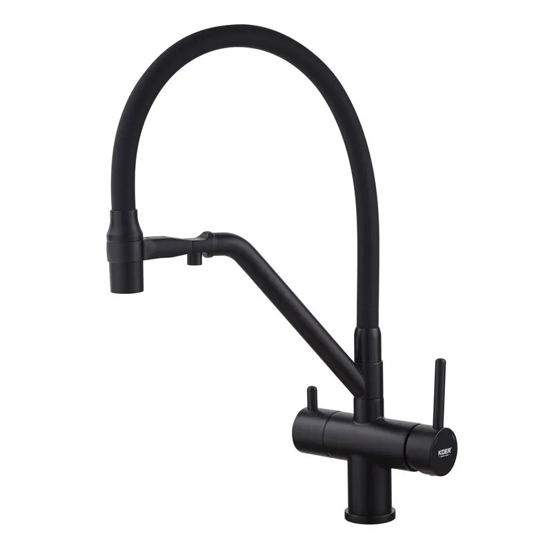 Кухонный смеситель с силик. изливом и вых. для питьевой воды KOER KB-72006-05 (KR3380) Киев - изображение 1
