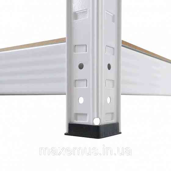 Металлический стеллаж для склада гаража и дома 180х90х40 прочный стеллаж с полками  разборной белый Мостиська