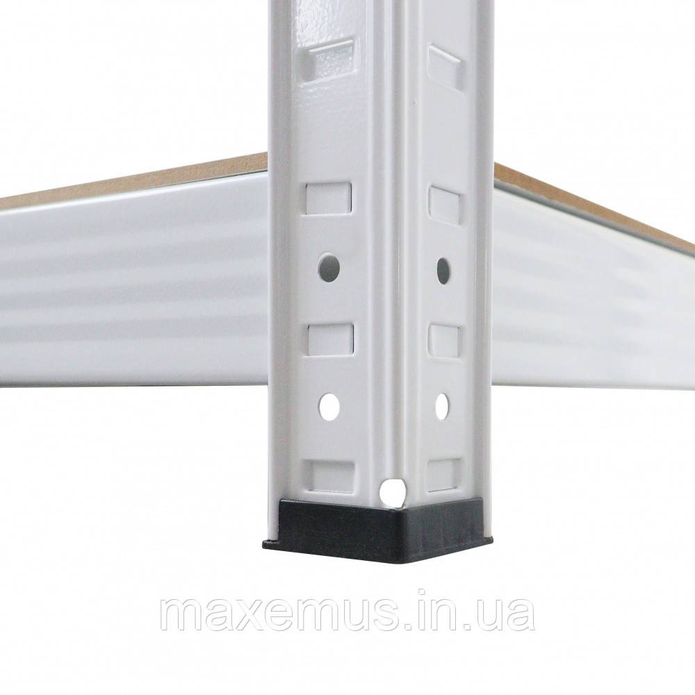 Металлический стеллаж для склада гаража и дома 180х90х40 прочный стеллаж с полками  разборной белый Мостиська - фото 5