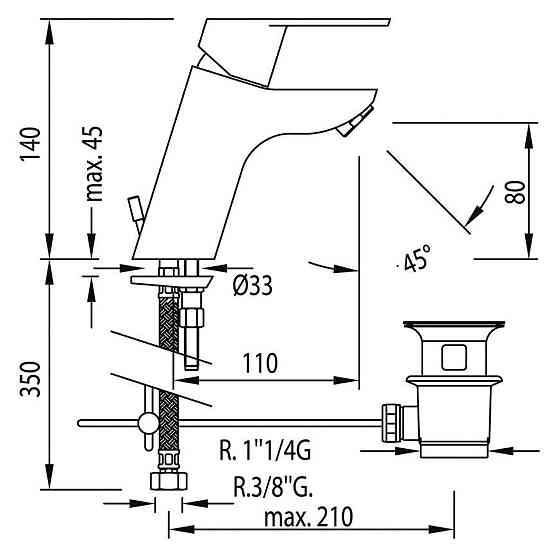 Змішувач для умивальника TRES BM 139103 Київ
