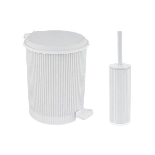 Набір для ванної кімнати 2в1 (йорш,відро/д/сміття) білий Line OZER-CZ-019 ELIF Житомир