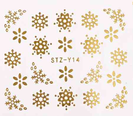 Золотистые наклейки на ногти 