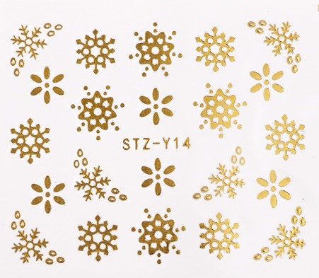 Золотистые наклейки на ногти 