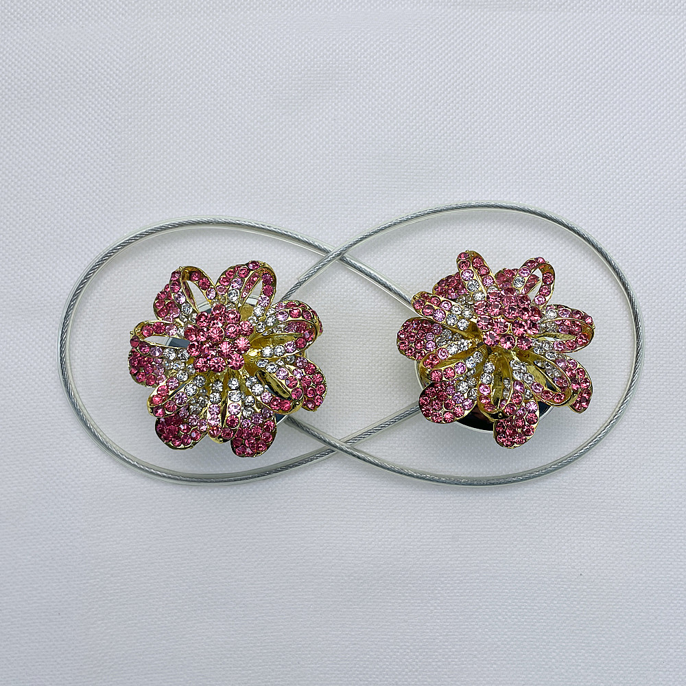 Магніти для штор та гардин "Flowers" набір 2 шт Рожевий з золотистим (81-201) Київ - фото 5