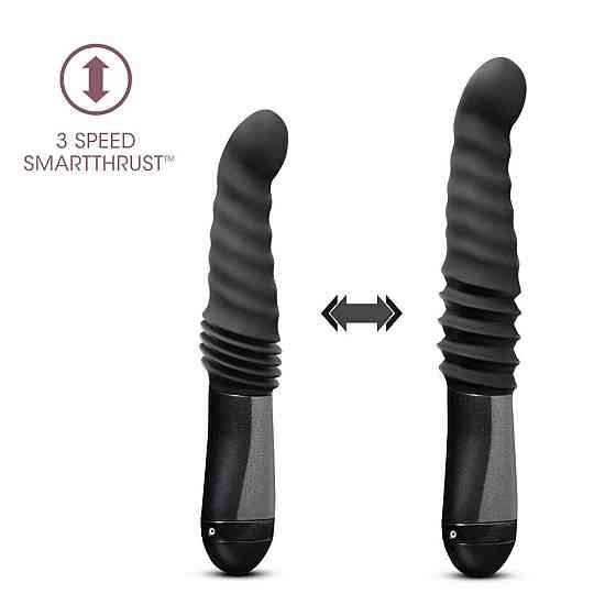 Пульсатор Blush Temptasia – Lazarus Thrusting Dildo – Black, ребристый ствол, 3 скорости Sex Aura Киев