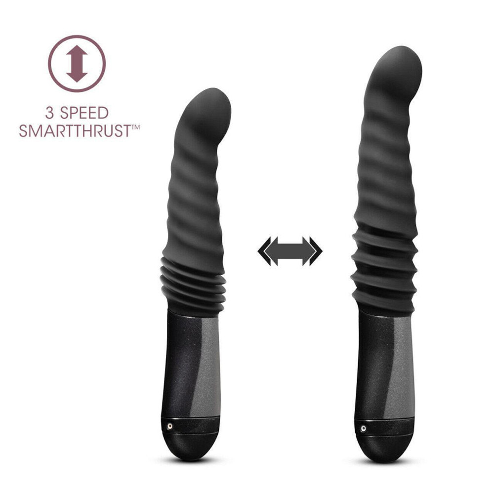 Пульсатор Blush Temptasia – Lazarus Thrusting Dildo – Black, ребристый ствол, 3 скорости Sex Aura Киев - изображение 4