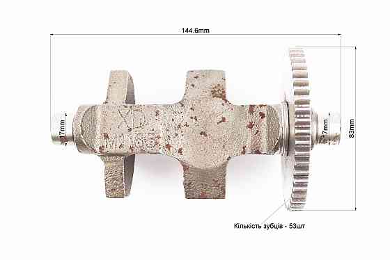 Вал балансувальний + шестерня Z-53, d-23mm + подшипник 6203-2шт 186F, запресований к-кт Київ
