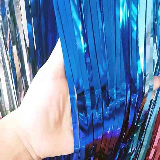 Дождик для фотозоны длинный 4 м на 1 м синий Киев