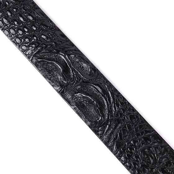 Ремінь-автомат CROCODILE LEATHER 18239 з натуральної шкіри крокодила Чорний Київ