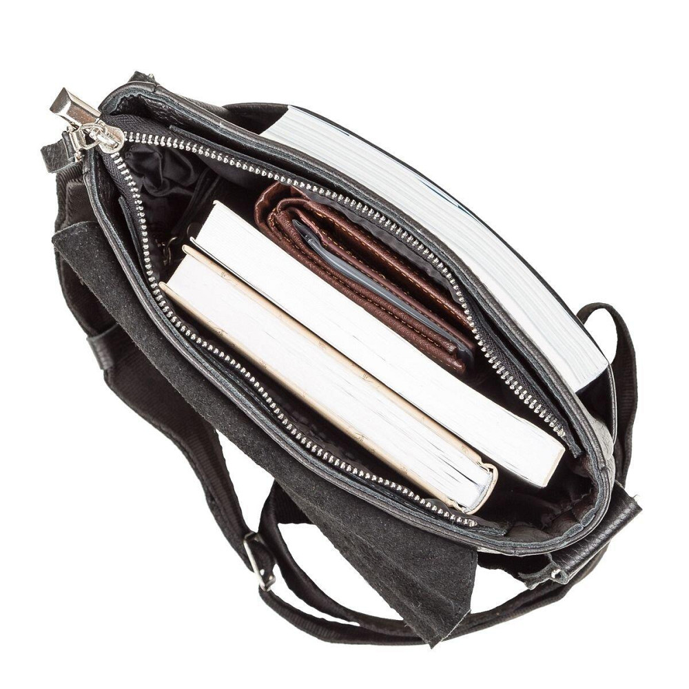 Сумка SHVIGEL 11081 з натуральної шкіри Чорна Київ - фото 4