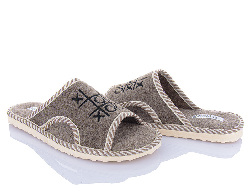 Хатні капці відкриті капці чоловічі кімнатні бежевий Х0 "PaGo" Повсть Одеса - фото 2