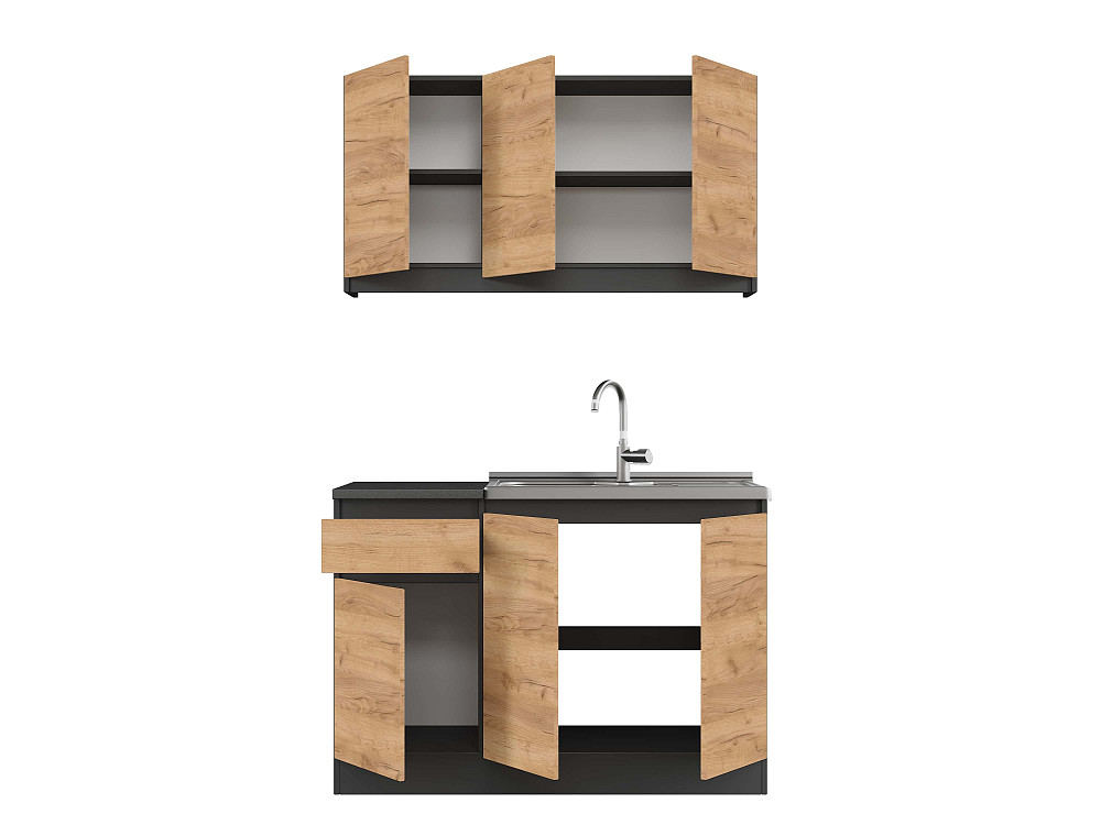 Кухня модульна Эверест Оптима набор №5 Дуб крафт золотой 1,2 м (без столешницы) (DTM-5711) Львов - изображение 3