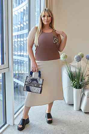 Жіноча майка з принтом Jessa 50-52, Шоколадный Киев