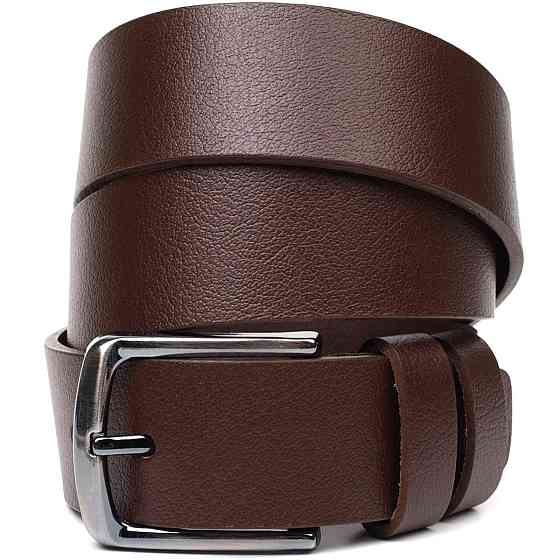 Универсальный мужской ремень с механической пряжкой из натуральной кожи BOND 22071 Коричневый Киев