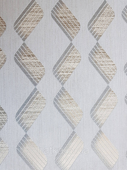 Шпалери метрові вінілові на флізелін Marburg Villa Romana геометрія смужки зигзаг золотисті на сірому Київ - фото 3