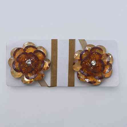 Магніти для штор і гардин Квітка набір 2 шт Бурштиновий (81-306) Київ