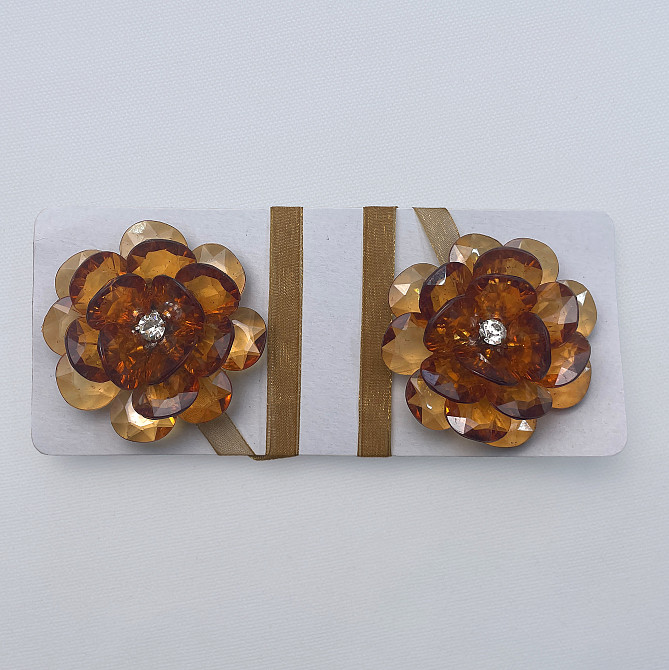 Магніти для штор і гардин Квітка набір 2 шт Бурштиновий (81-306) Київ - фото 6