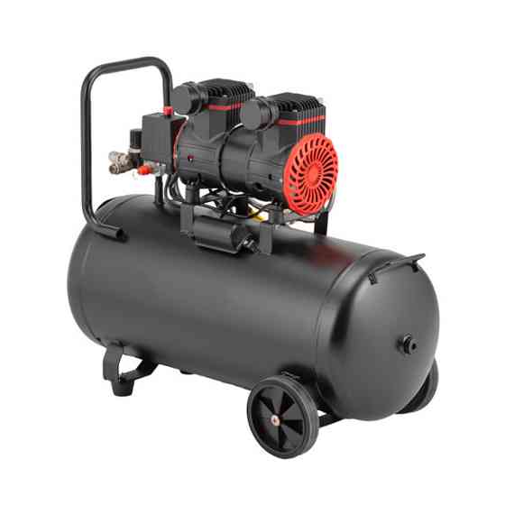 Компресор, 50 л, 1,5 кВт, 230 В, 8 aтм, 250 л/хв, 2800 об/хв,  безмасляний, 2 циліндри, 63 дБ INTERTOOL PT-0035 Київ