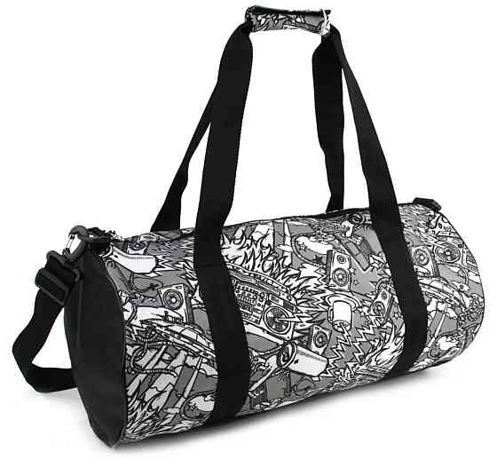 Сумка спортивна Wallaby 214 25х48 чорно-сіра S214390 Київ