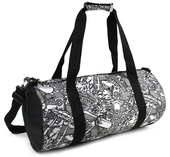 Сумка спортивная Wallaby 214 25х48 черно-серая S214390 Киев - изображение 2