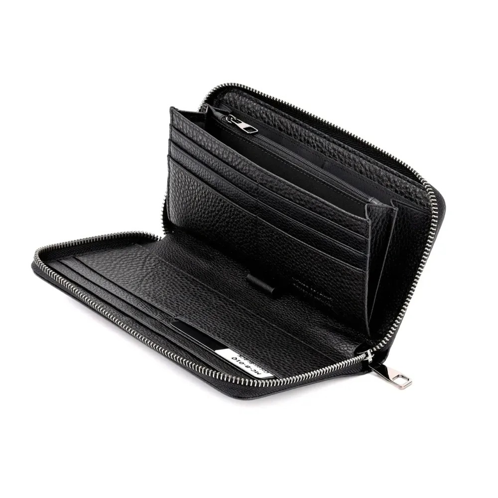 Чорний чоловічий клатч на дві блискавки з натуральної шкіри Marco Coverna MC-801-1 Кам'янське - фото 10