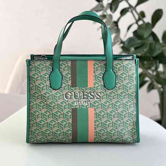 Женская сумка шоппер Guess (866522) зеленая Киев