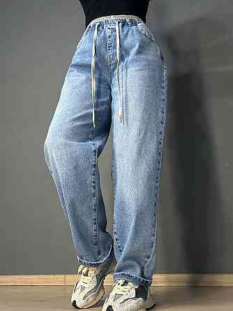 Джинси жіночі Liana 1-055 MOM з резинкою на талії великі розміри блакитні, блакитний, З2, 32, 85 см, 112 см Київ