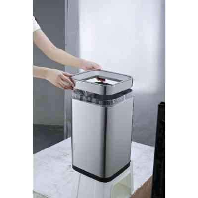 Контейнер для сміття JAH квадратний без кришки з вн. відром срібний металік 8 л (6332) Вінниця