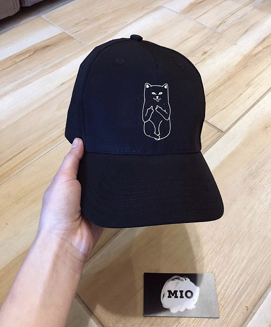 Черная хлопковая Кепка\Бейсболка с принтом КОТИК F*CK Черновцы - изображение 1