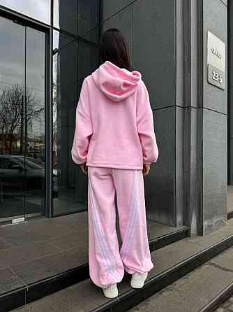 Женский теплый костюм двойка с лампасами из турецкого флиса Одесса