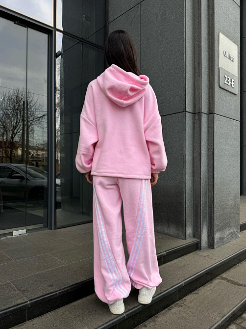 Женский теплый костюм двойка с лампасами из турецкого флиса Одесса - изображение 4