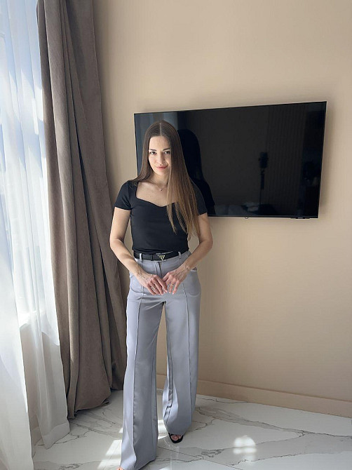 Жіночі базові стильні штани палаццо Сірий, 46 Одеса - фото 5