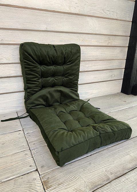 Подушка для стільців (50x120х8 см) подвійна Decorator Флокс колір зелений 84-154 Київ - фото 2